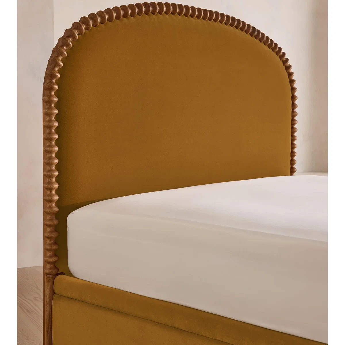 Mika Bed, Superking, Velvet, Mustard – image 4