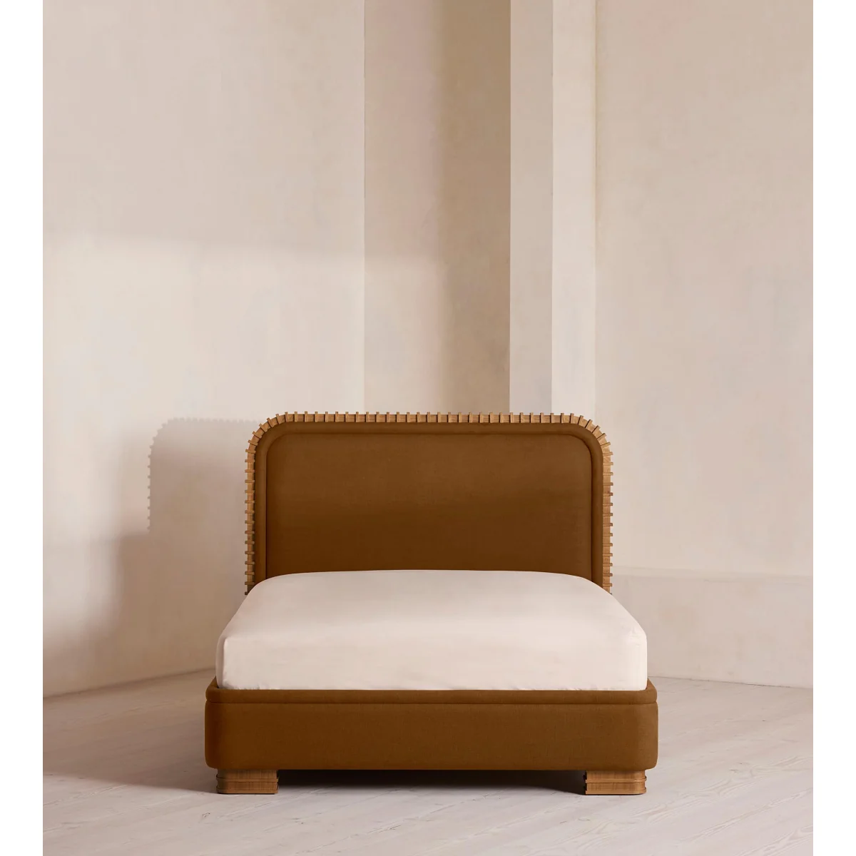 Angus Bed, King, Linen, Terracotta, UK – image 3