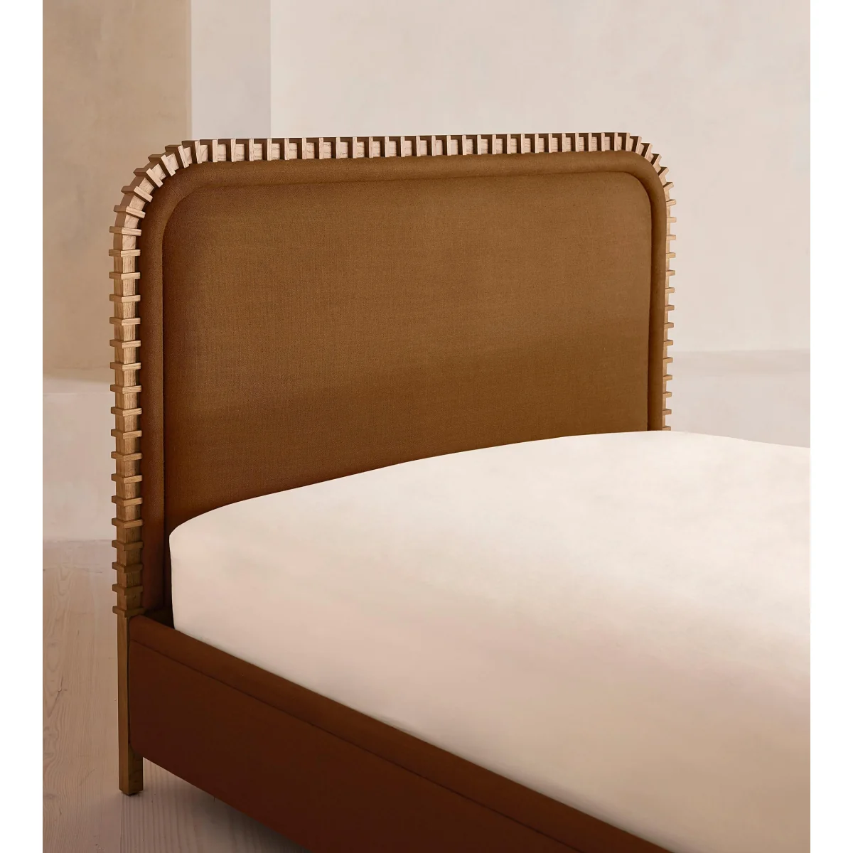 Angus Bed, King, Linen, Terracotta, UK – image 4