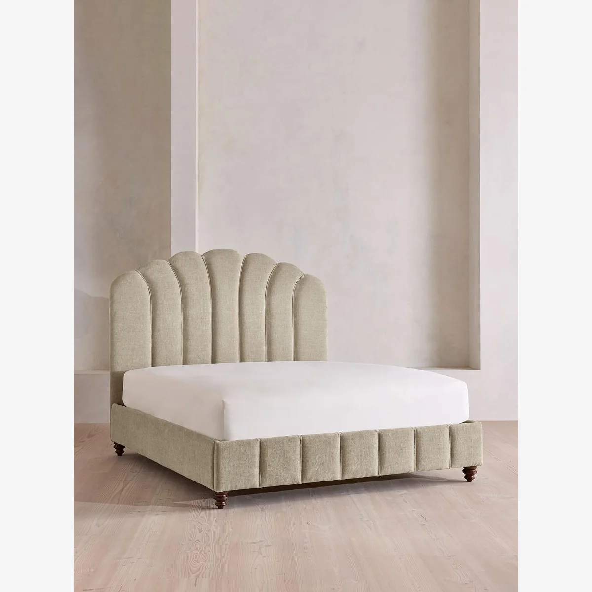 Manette Bed, Super King, Linen Chenille, Stone, UK – image 1