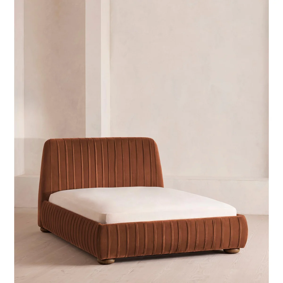 Vivienne Bed, Double, Velvet, Cinnamon, UK – image 2