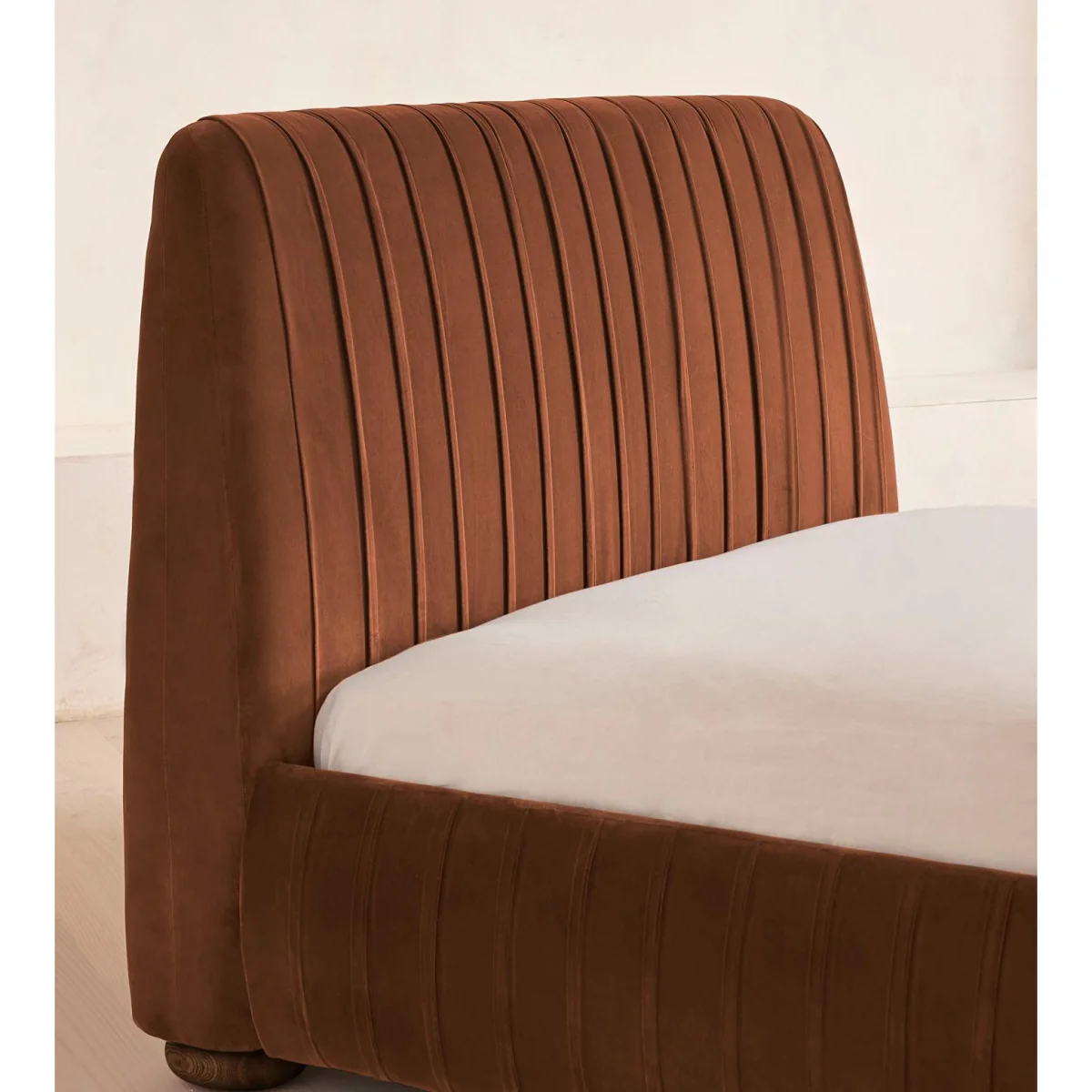 Vivienne Bed, Double, Velvet, Cinnamon, UK – image 4