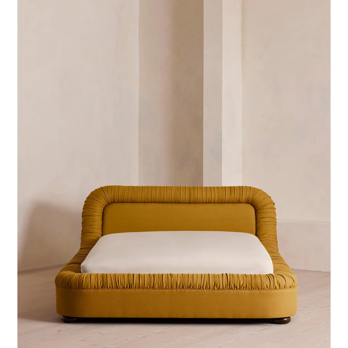 Vara Bed, King, Linen, Turmeric, UK – image 3