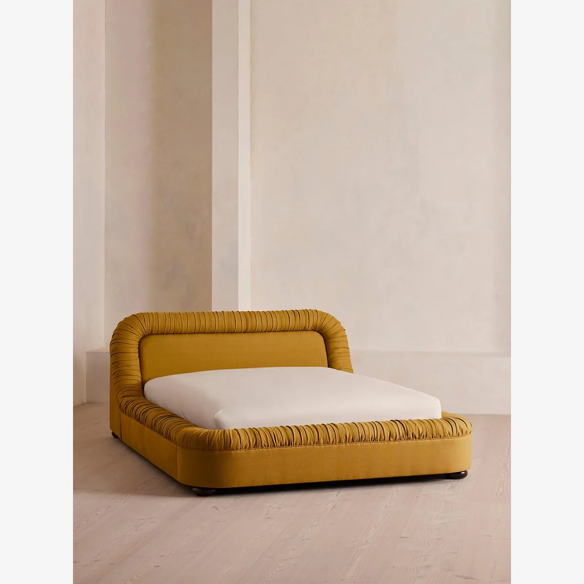 Vara Bed, King, Linen, Turmeric, UK – image 1