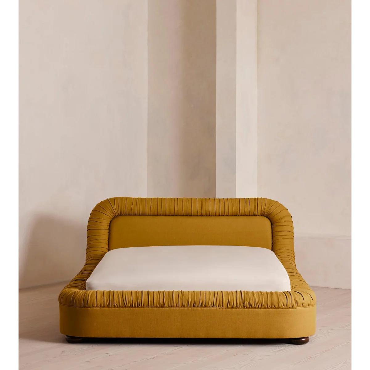 Vara Bed, Emperor, Linen, Turmeric, UK – image 3