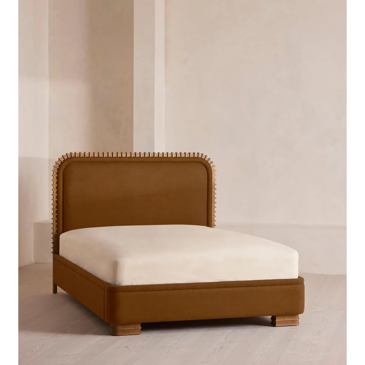 Angus Bed, Superking, Linen, Terracotta, UK – image 2