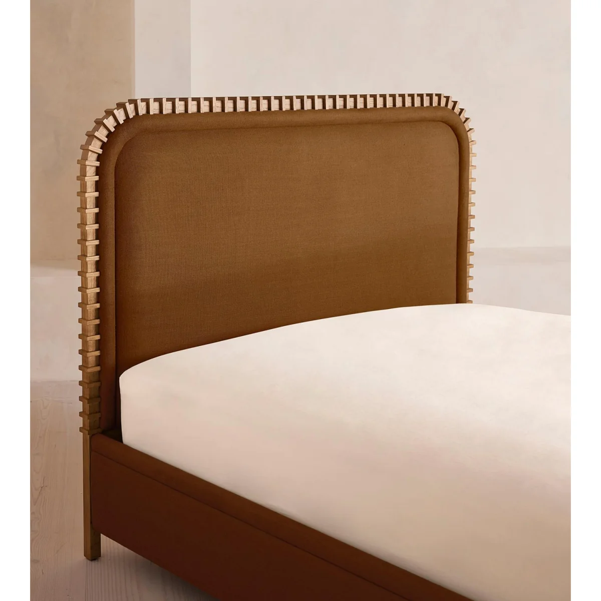 Angus Bed, Superking, Linen, Terracotta, UK – image 4