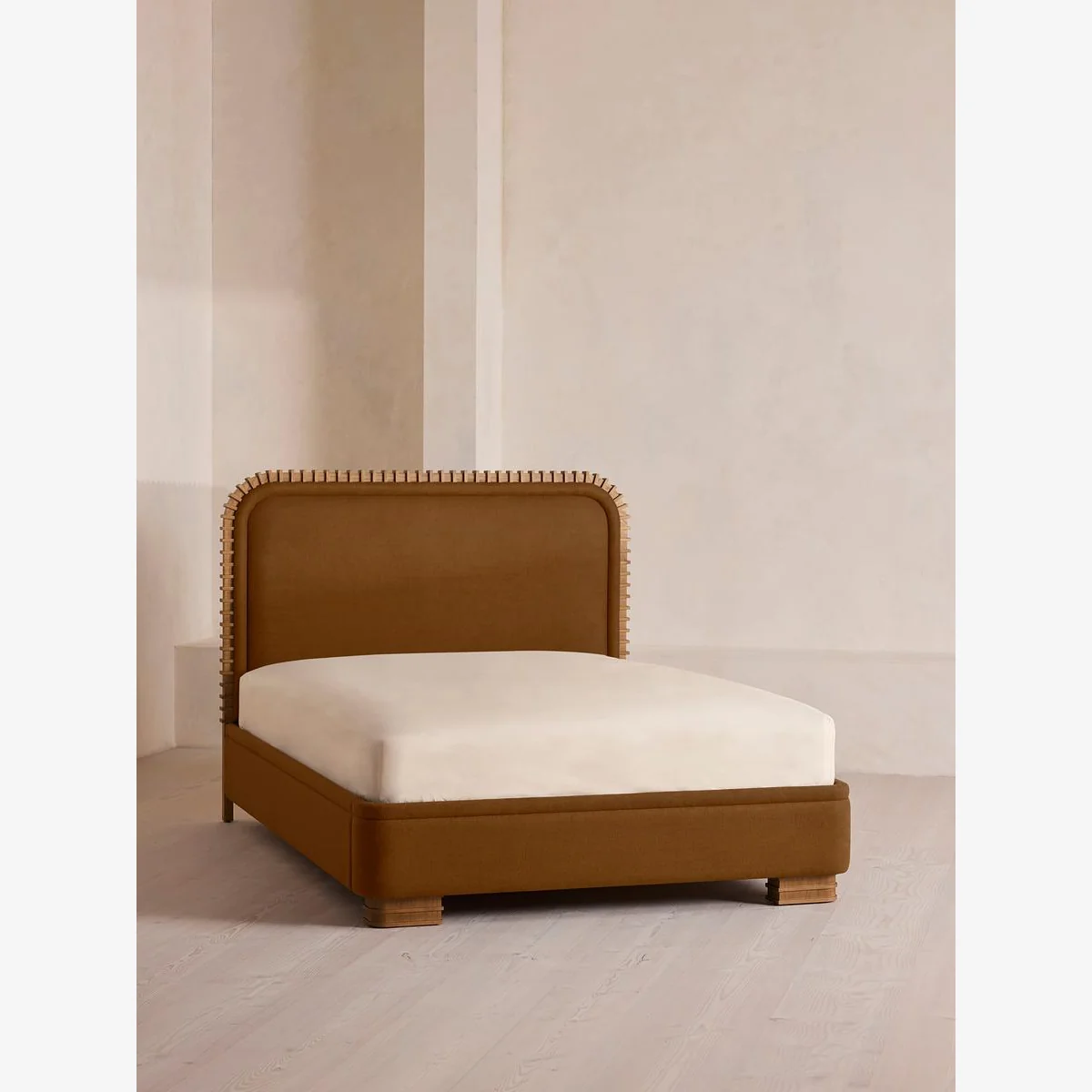 Angus Bed, Superking, Linen, Terracotta, UK – image 1