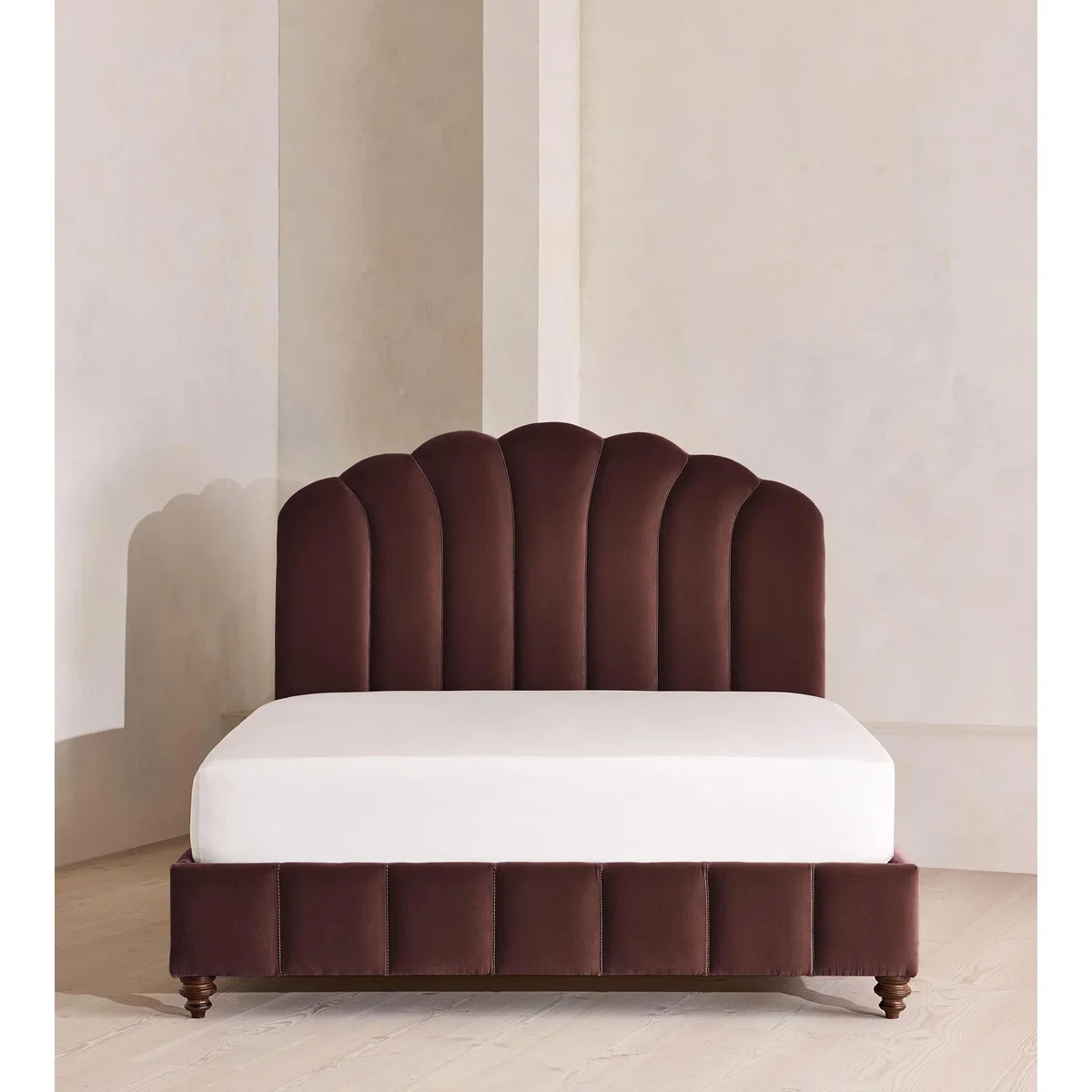 Manette Bed, with Twisted Cord, King, Velvet, Aubergine, UK – image 3