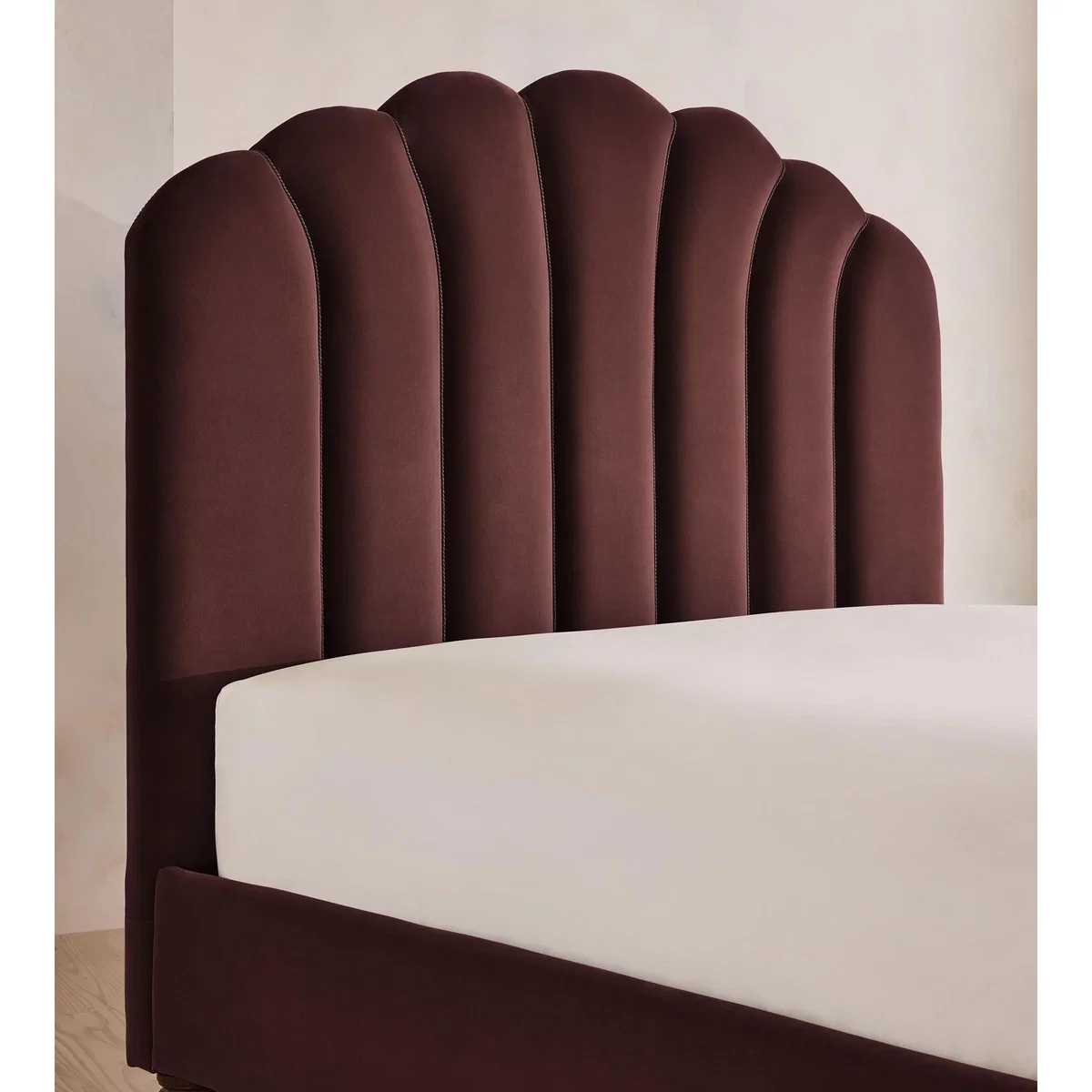 Manette Bed, with Twisted Cord, King, Velvet, Aubergine, UK – image 4