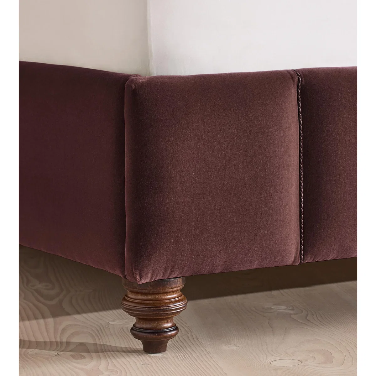 Manette Bed, with Twisted Cord, King, Velvet, Aubergine, UK – image 6