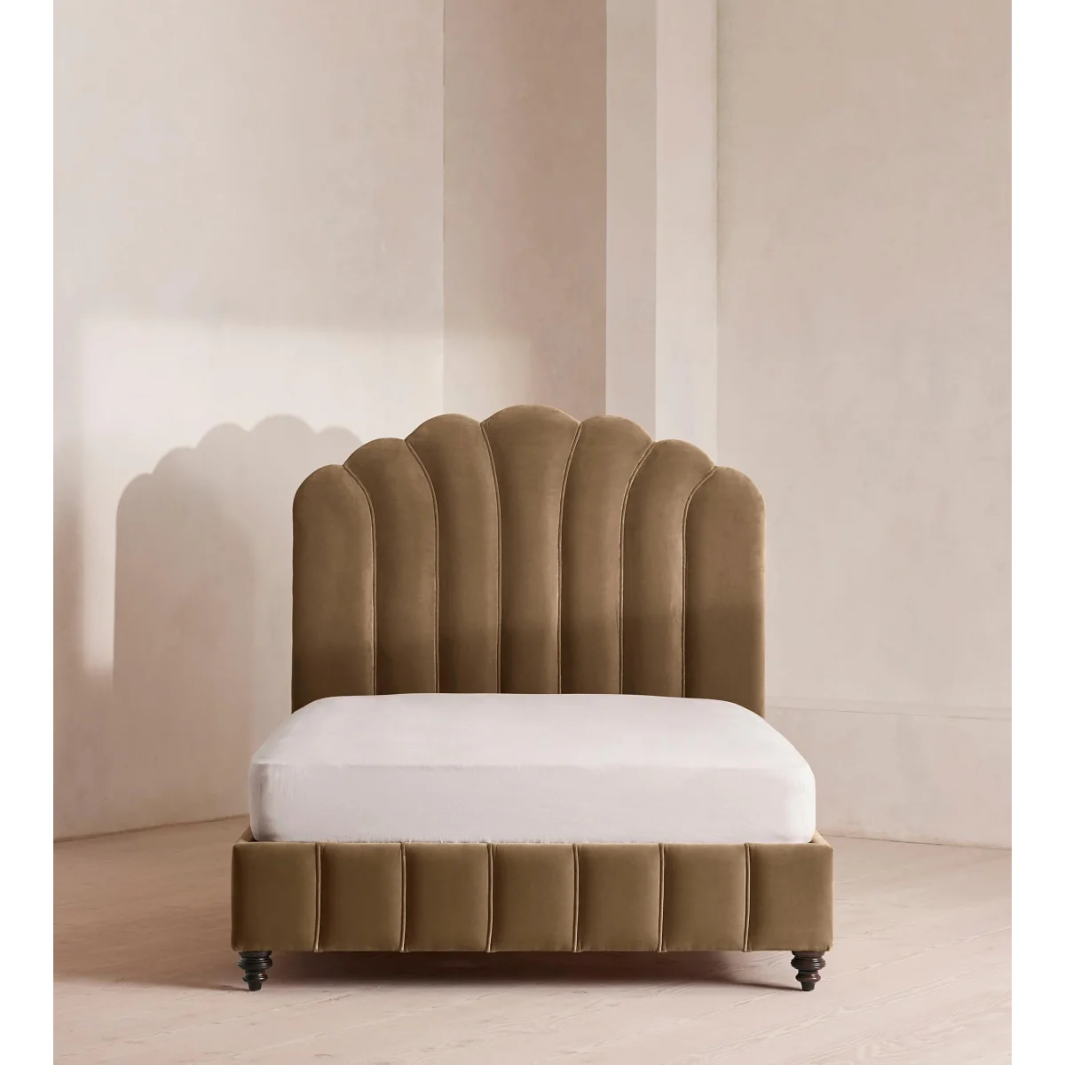 Manette Bed, Double, Velvet, Truffle, UK – image 3
