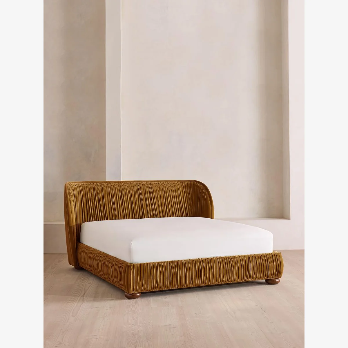 Blair Bed, Super King, Velvet, Mustard, UK – image 1