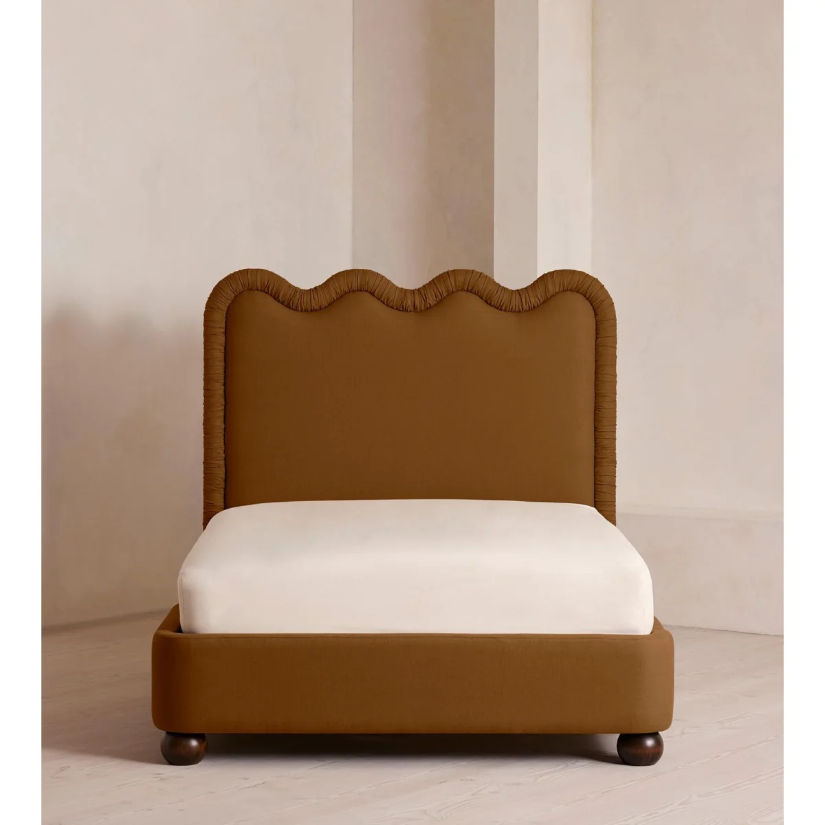 Tristan Bed, Super King, Linen, Terracotta, UK – image 3