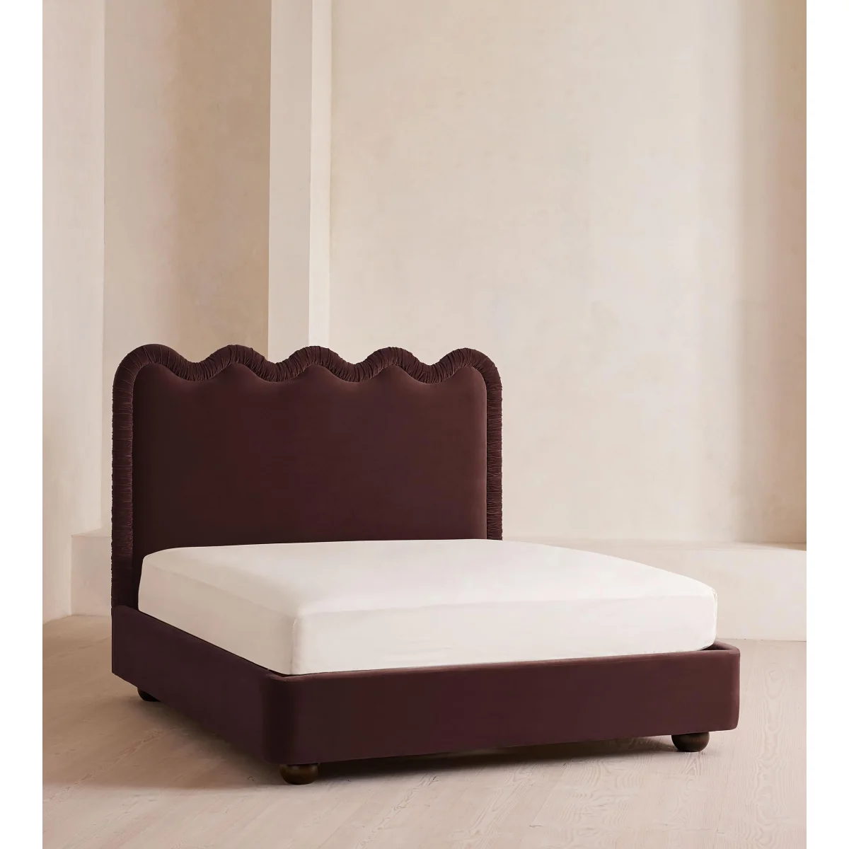 Tristan Bed, Emperor, Velvet, Aubergine, UK – image 2