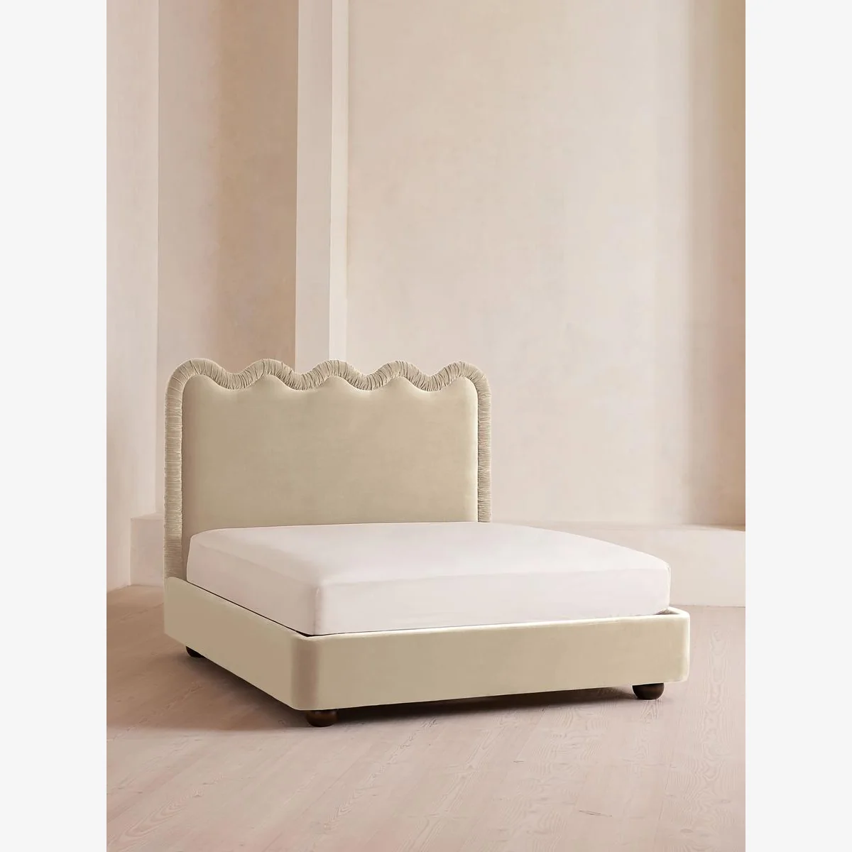 Tristan Bed, Super King, Velvet, Oyster, UK – image 1