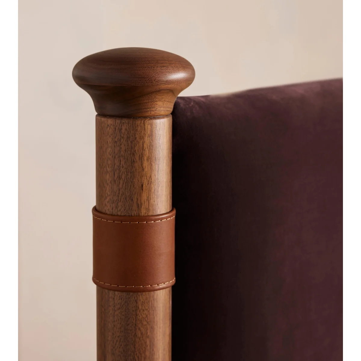 Paolo Bed, Double, Velvet, Aubergine, UK – image 5