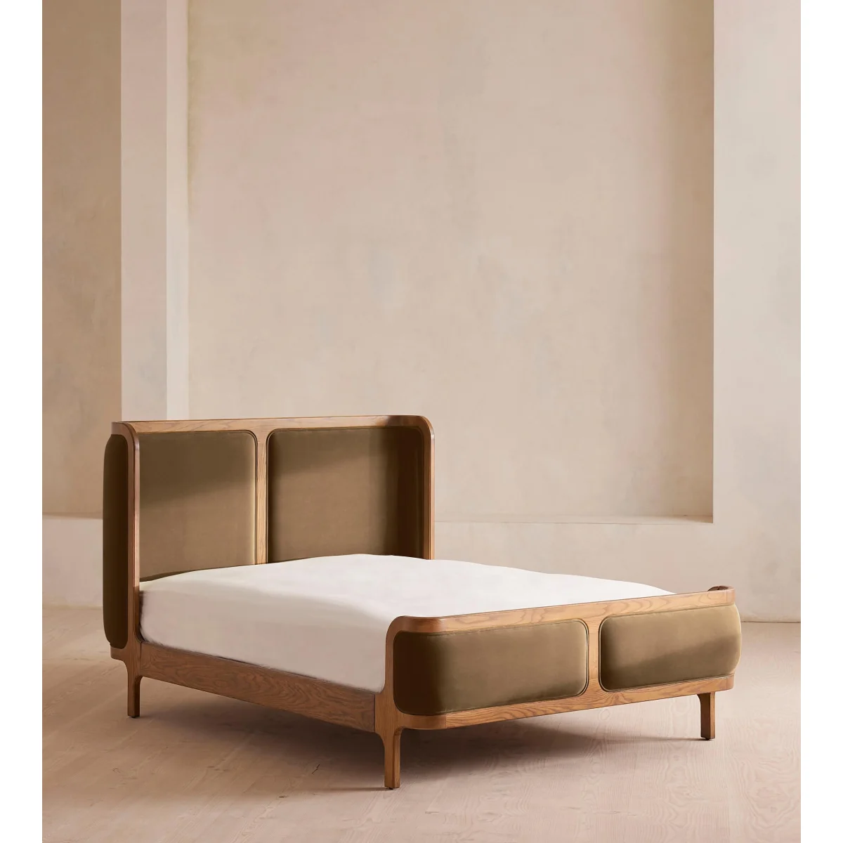 Belsa Bed, Light Wood, Super King, Velvet, Truffle, UK – image 2
