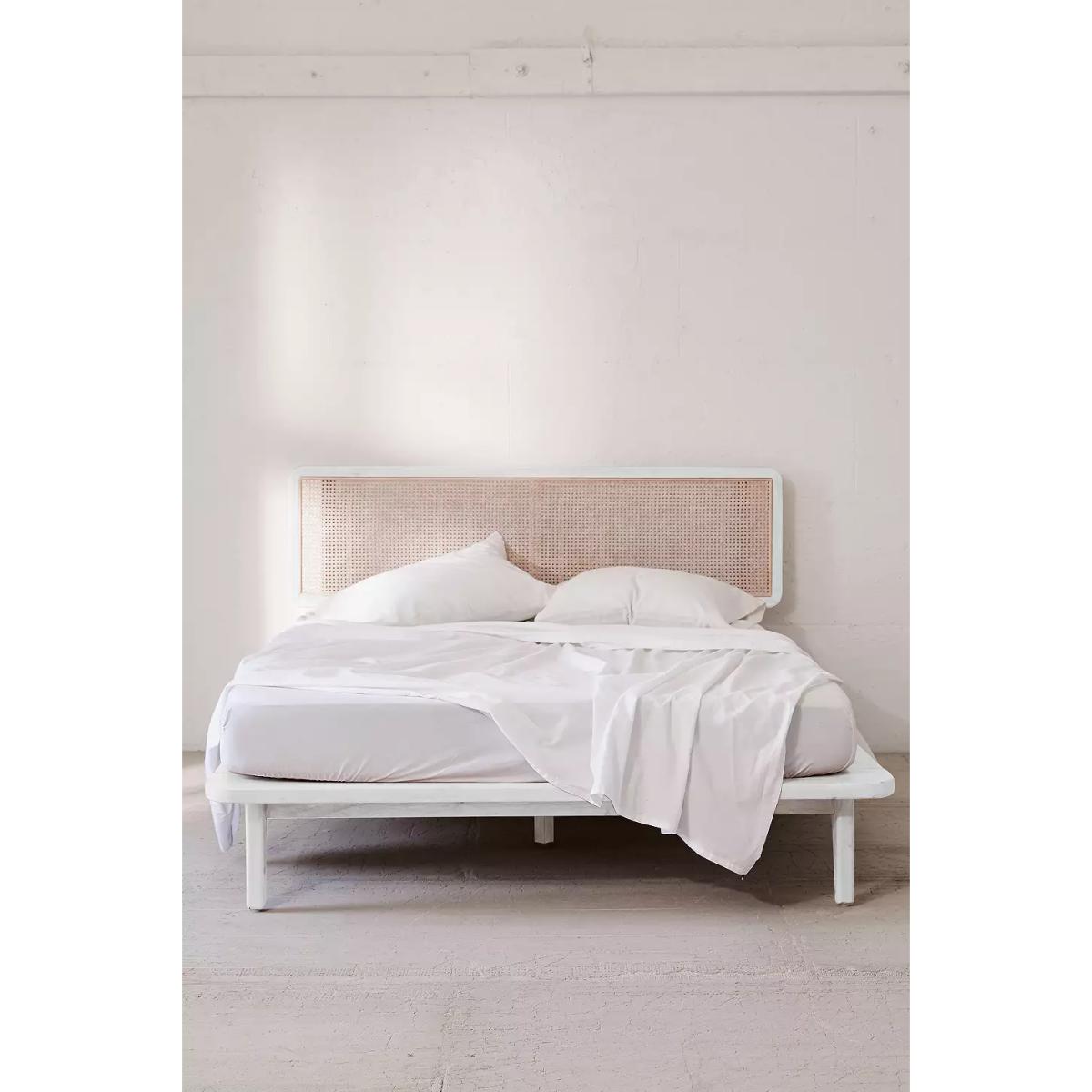 Marte Rattan Solid White King Bed - KING at Urban Outfitters – image 2
