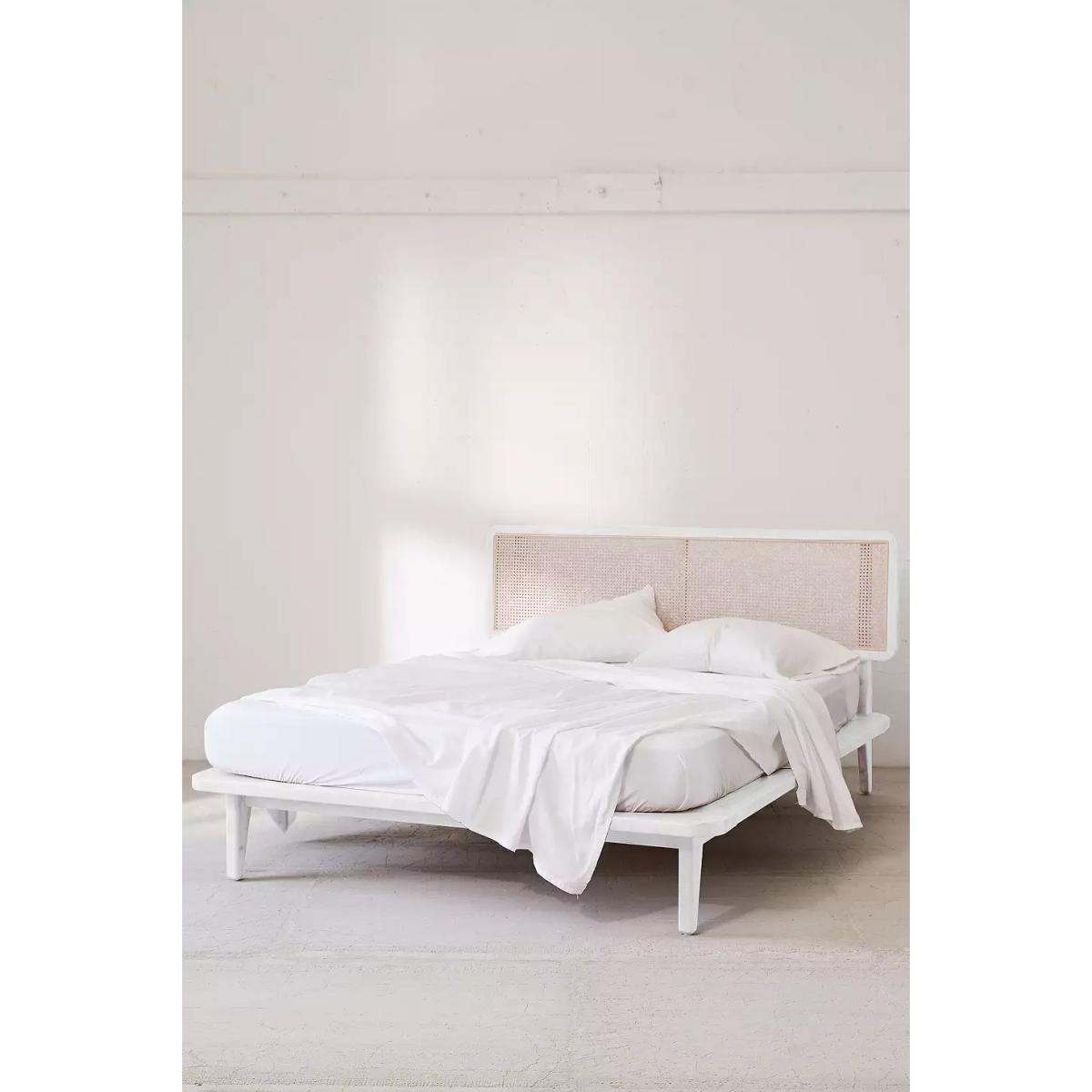Marte Rattan Solid White King Bed - KING at Urban Outfitters – image 3