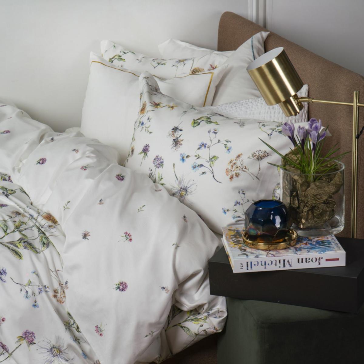 Sateen Bedding Set Midsummer  - White Floral Pattern - Bed Linen Set - Uk Double | Uk Double | Decoflux Home – image 2