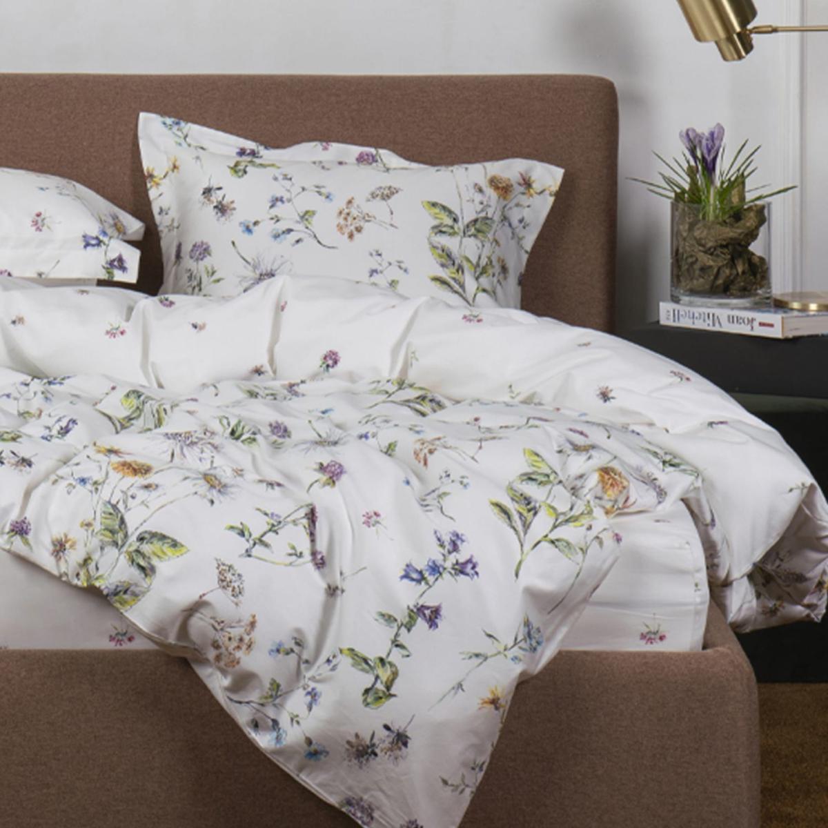 Sateen Bedding Set Midsummer  - White Floral Pattern - Bed Linen Set - Uk Double | Uk Double | Decoflux Home – image 3