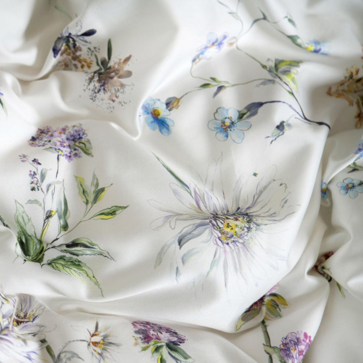 Sateen Bedding Set Midsummer  - White Floral Pattern - Bed Linen Set - Uk Double | Uk Double | Decoflux Home – image 7