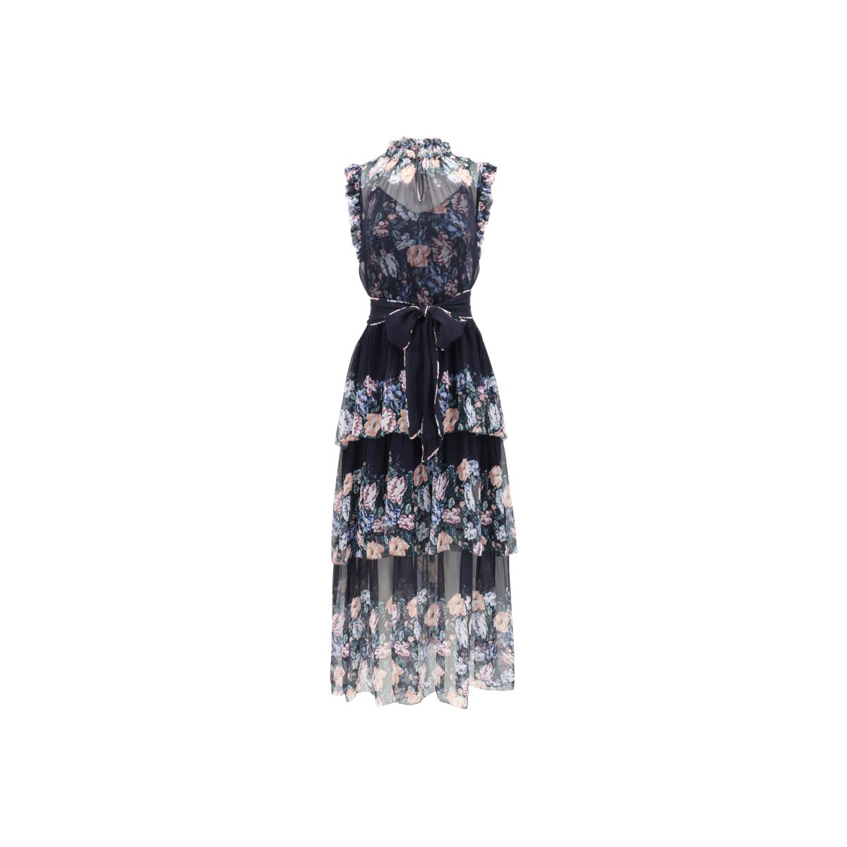 Women's Blue Christian Dress - Navy Rose Bed | Small | Christy Lynn