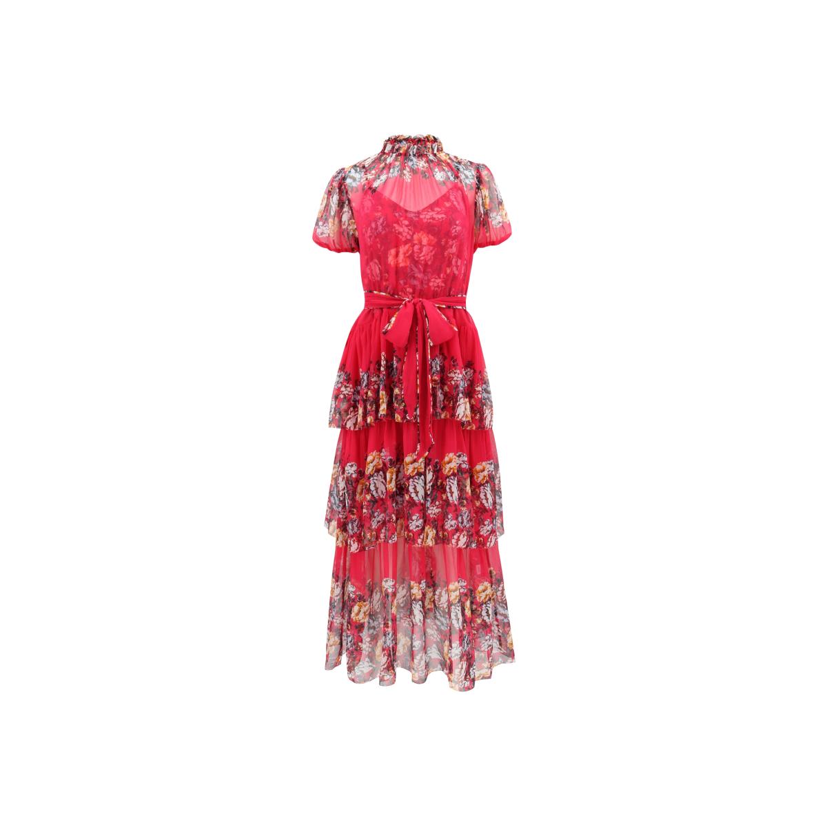 Women's Pink / Purple / Red Daphne Dress - Pink Rose Bed | Large | Christy Lynn