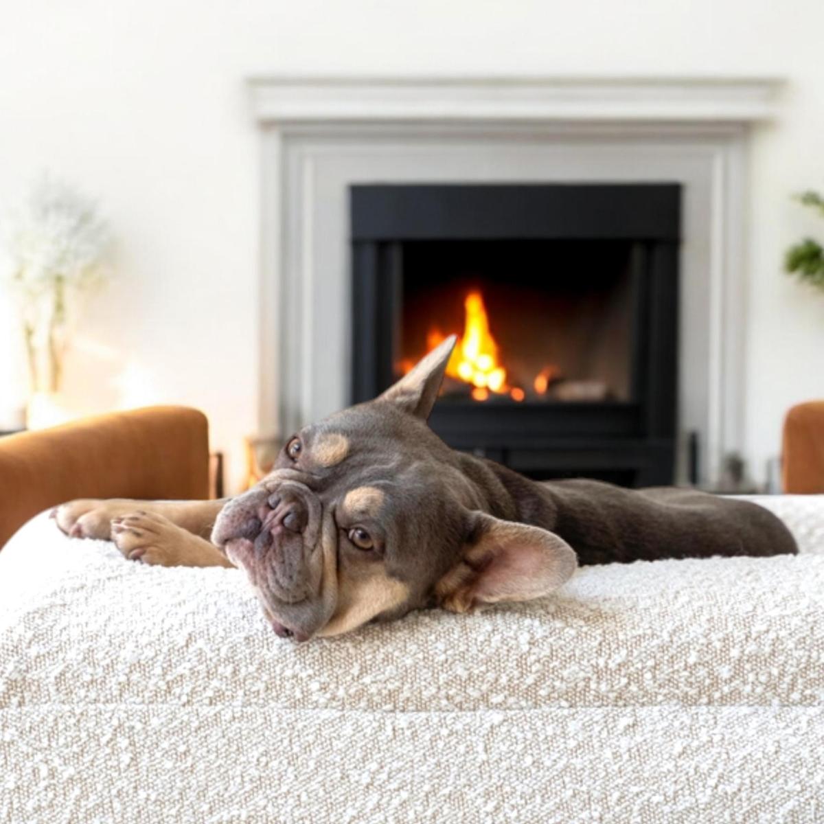 White Dog Bed Size S Orthopaedic With Memoryfoam Mattress And Washable Bouclé Cover | Small | Benny Burton – image 3