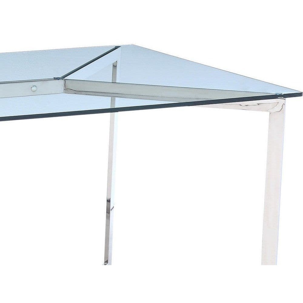 Shefford Stainless Steel and Glass Dining Table – image 3