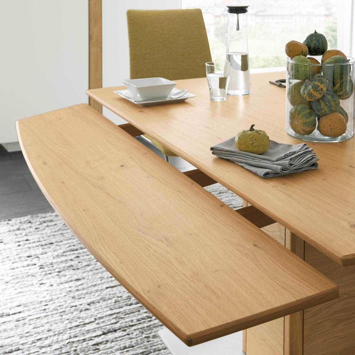 Pagoda Rectangle to Square Extending Dining Table, Santana Light Oak – image 2