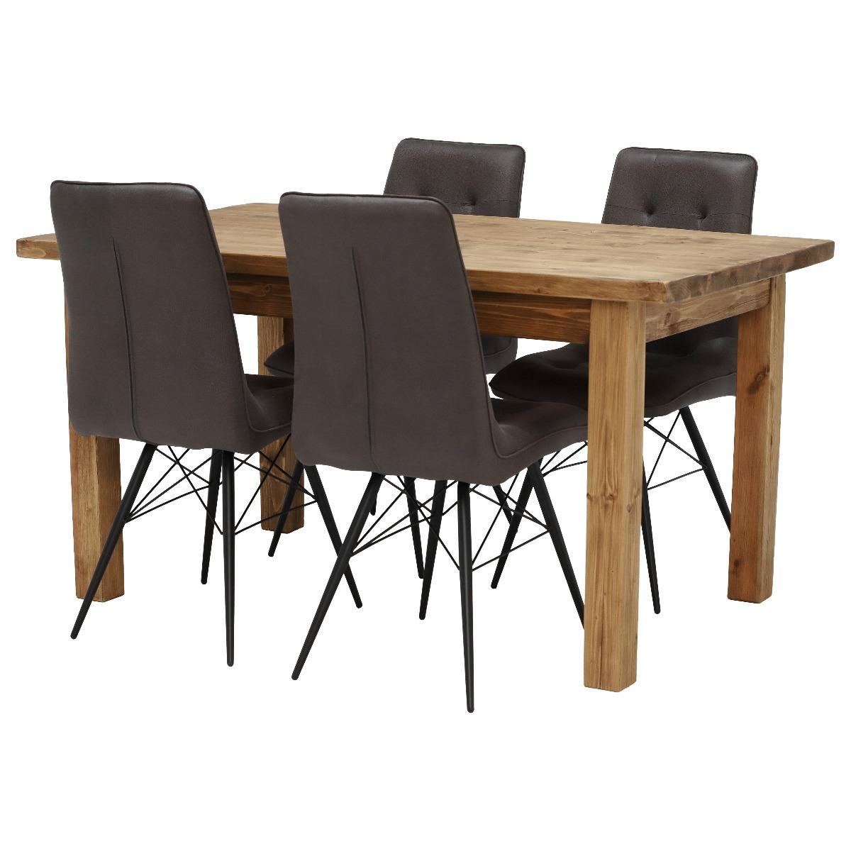 Covington Dining Table & 4 Hix Chairs, Grey | Barker & Stonehouse – image 3