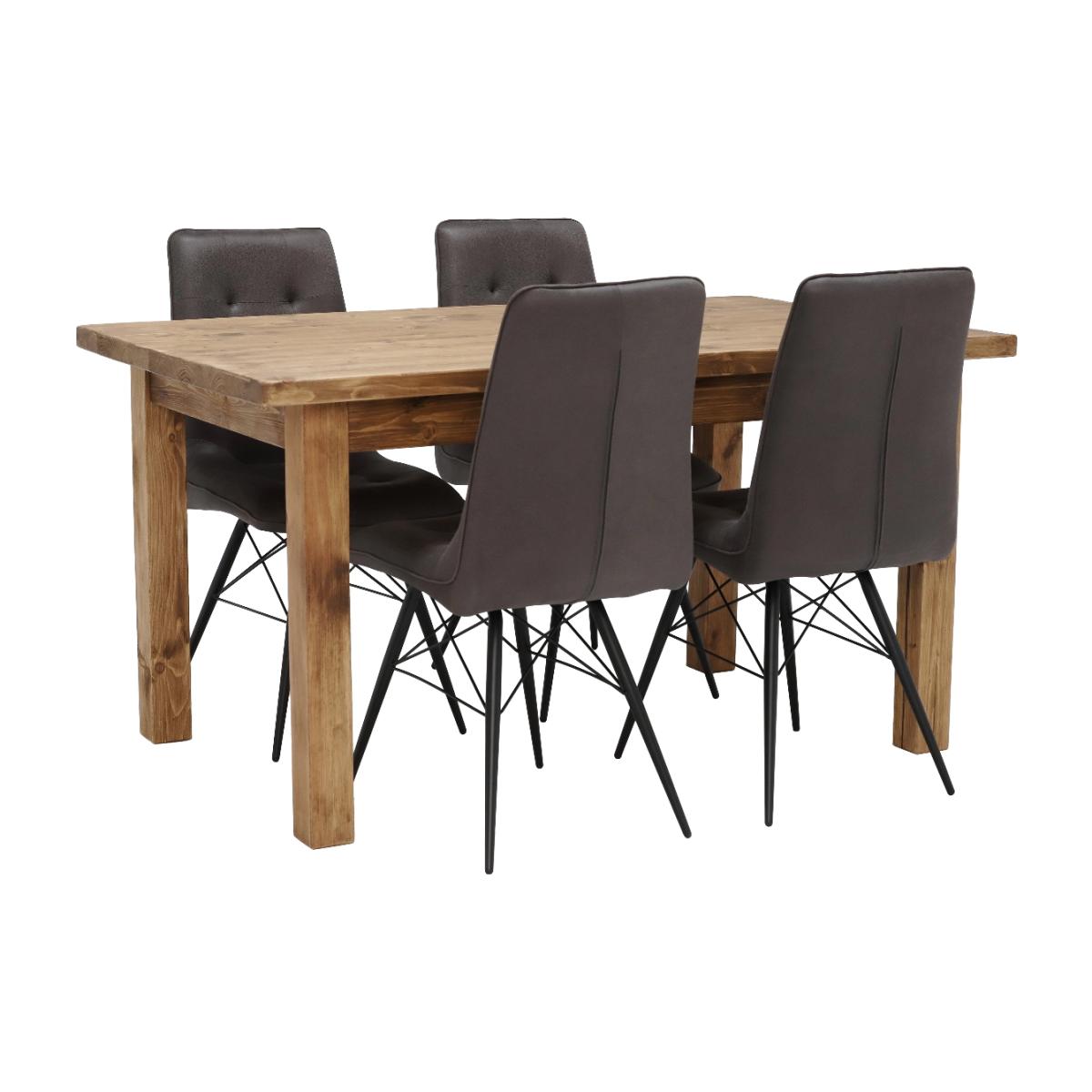 Covington Dining Table & 4 Hix Chairs, Grey | Barker & Stonehouse – image 1