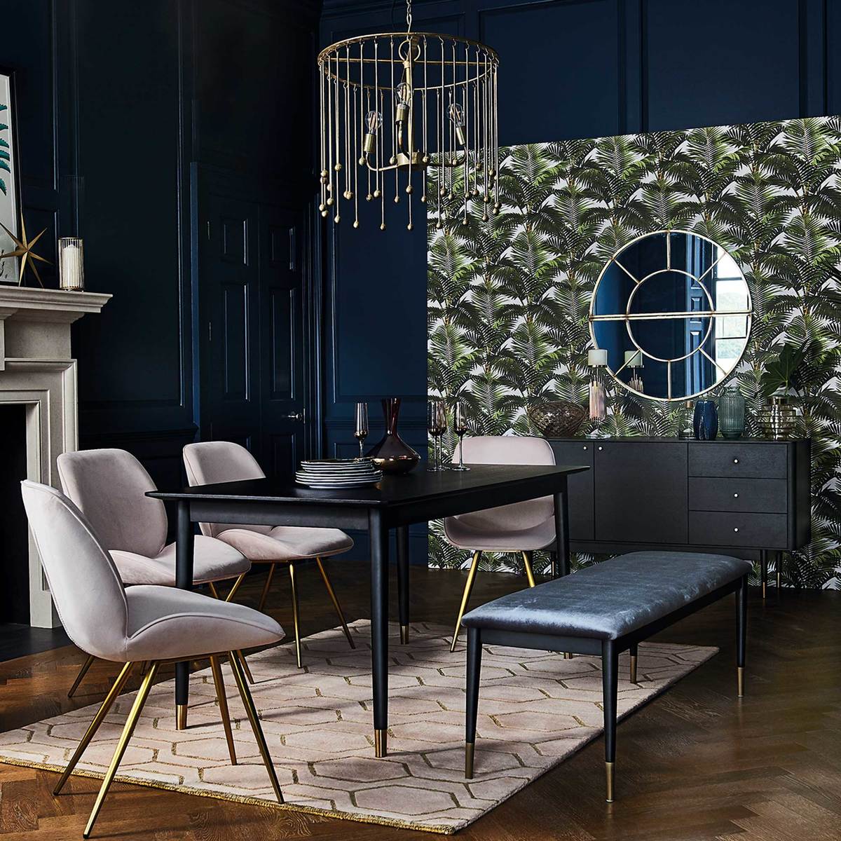 Cannelle Dining Table, Black Ash with Black and Gold Leg – image 3