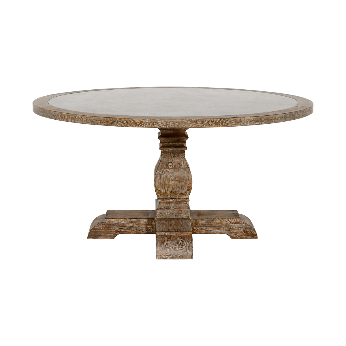 Woolton 152cm Round Dining Table, Mid Burnt Oak and Bluestone – image 2