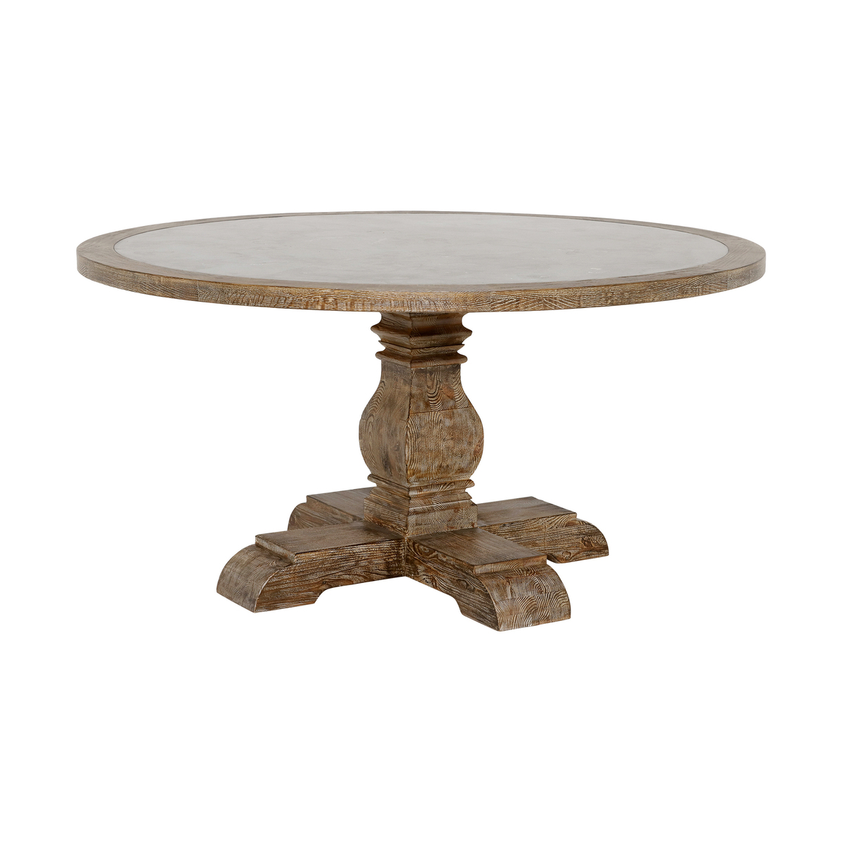 Woolton 152cm Round Dining Table, Mid Burnt Oak and Bluestone – image 1