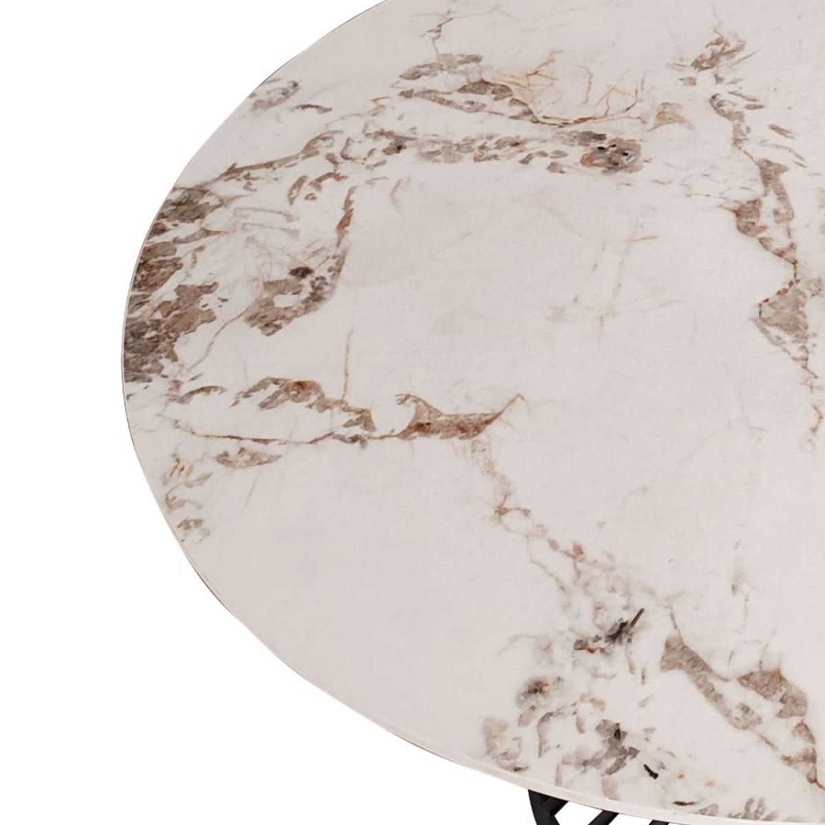 Mendal 120cm Extending Dining Table, Round, White | Barker & Stonehouse – image 3