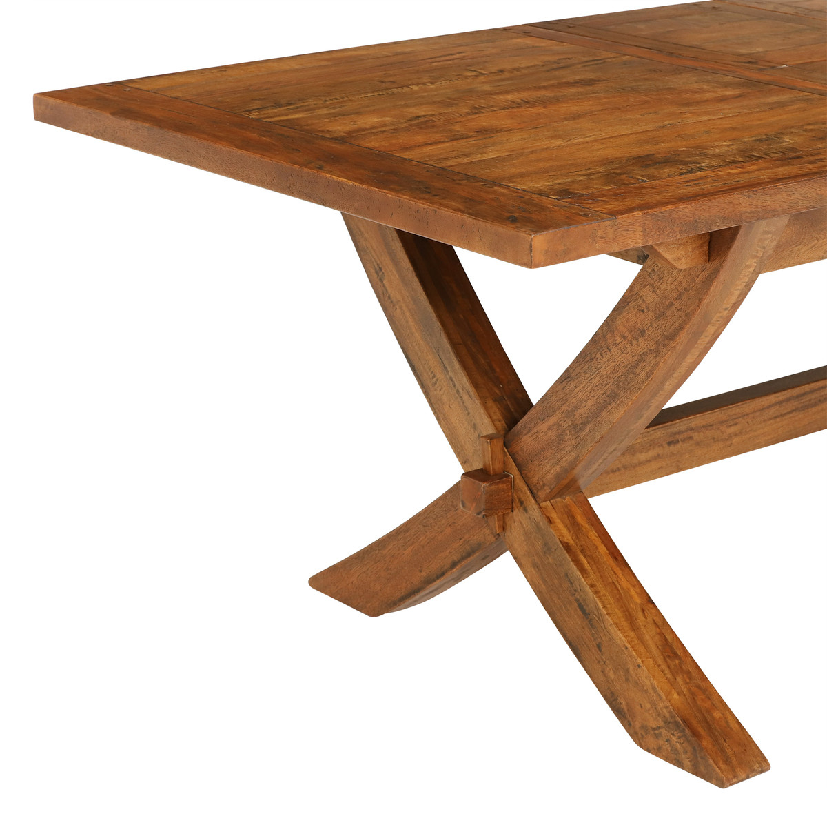 New Frontier Mango Wood X Leg Extending Dining Table – image 7