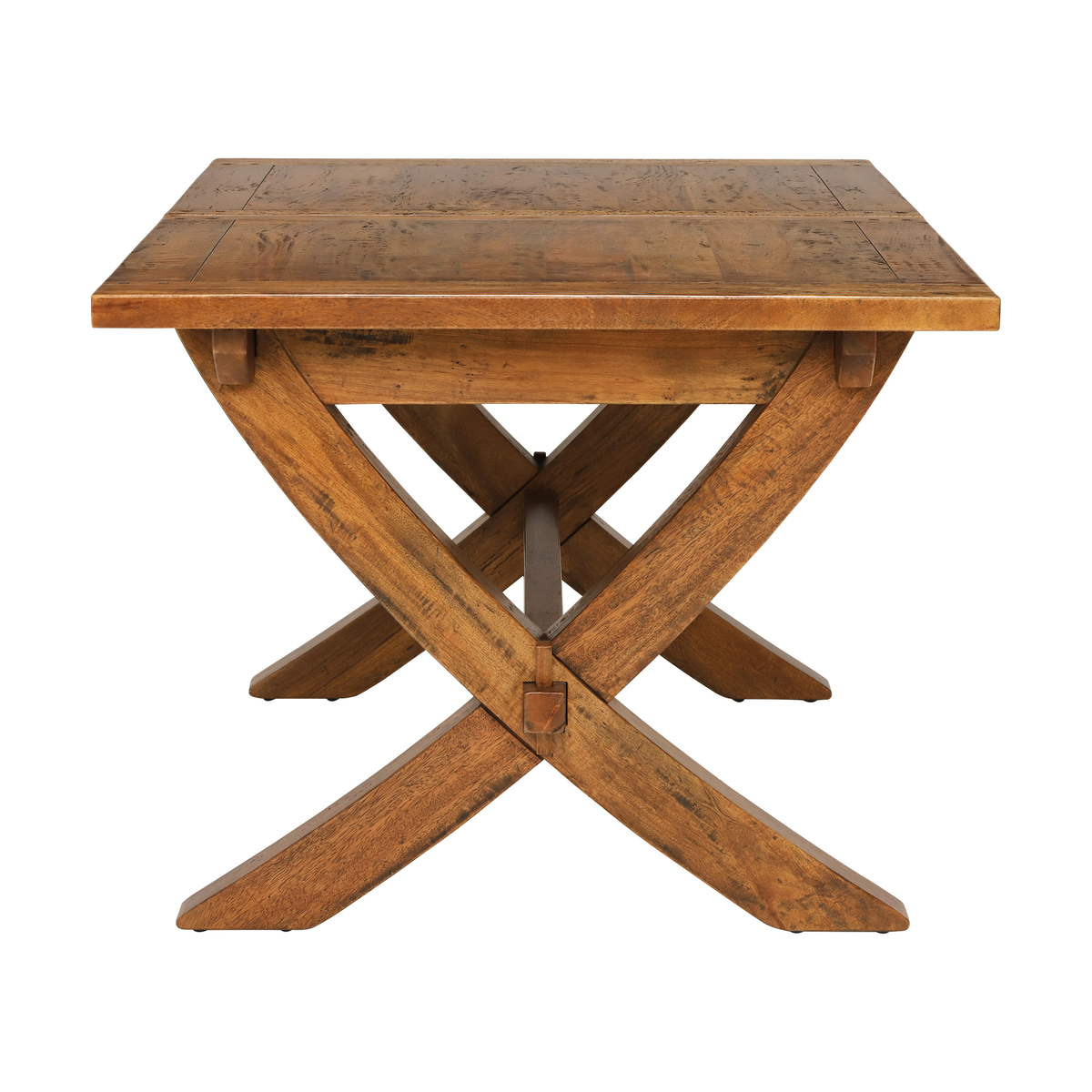New Frontier Mango Wood X Leg Extending Dining Table – image 10