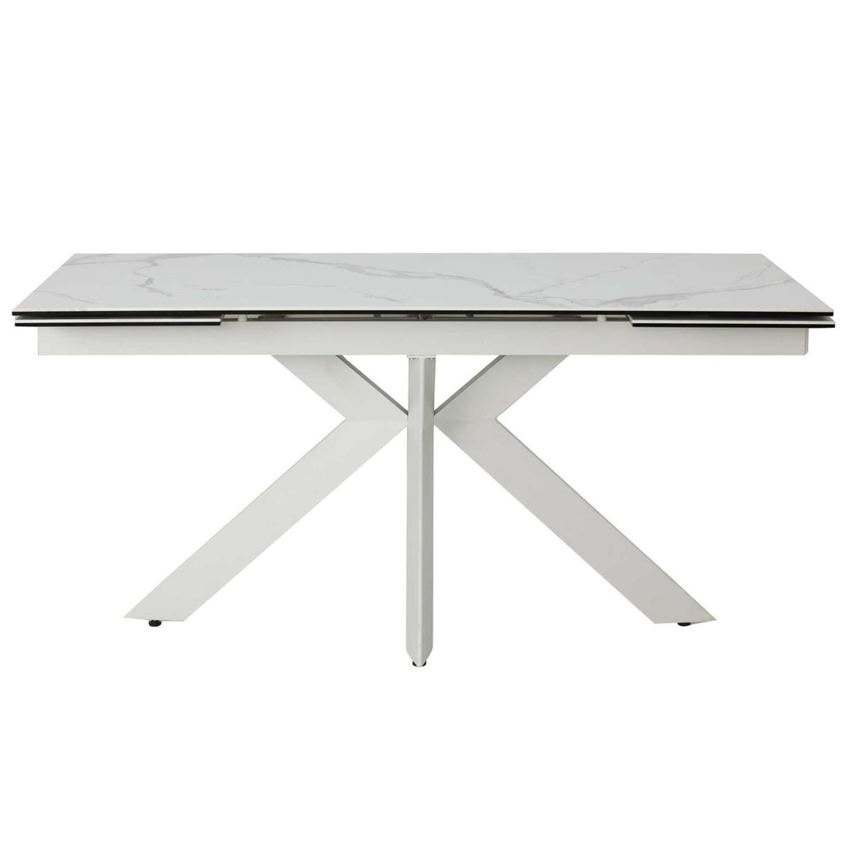 Salerno Extending Dining Table, Matte Staturio and White – image 2
