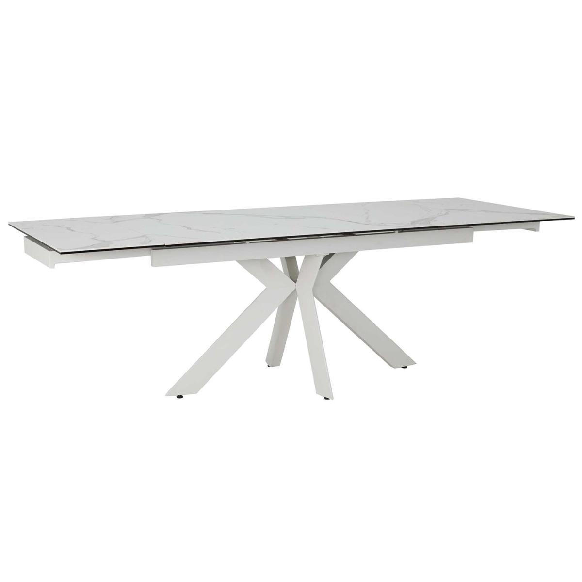 Salerno Extending Dining Table, Matte Staturio and White – image 3