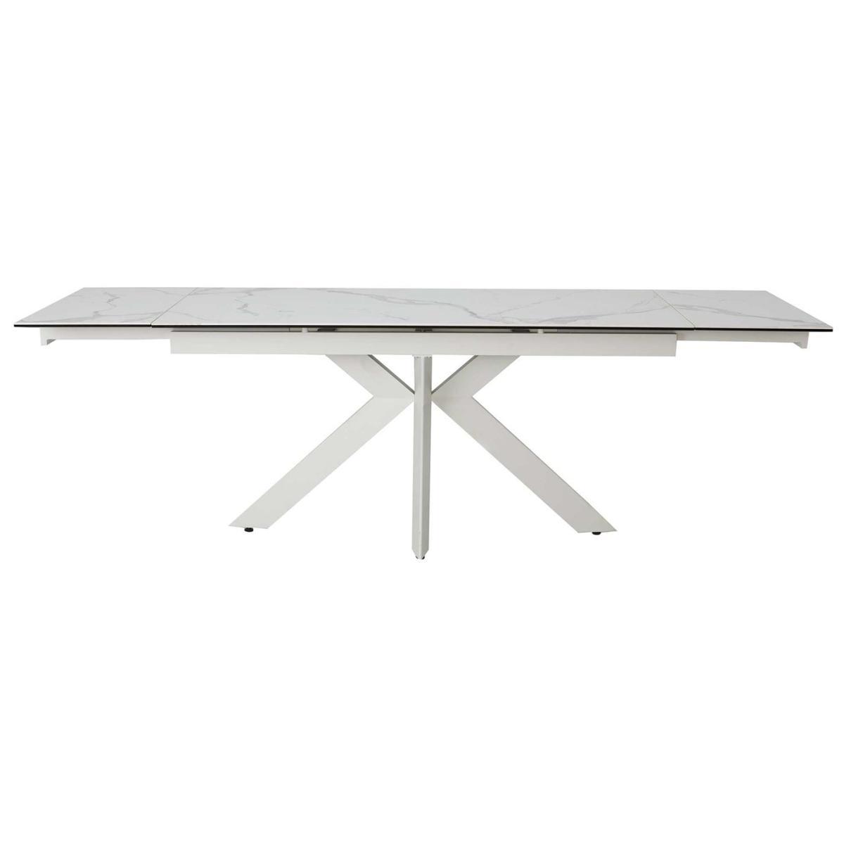 Salerno Extending Dining Table, Matte Staturio and White – image 4