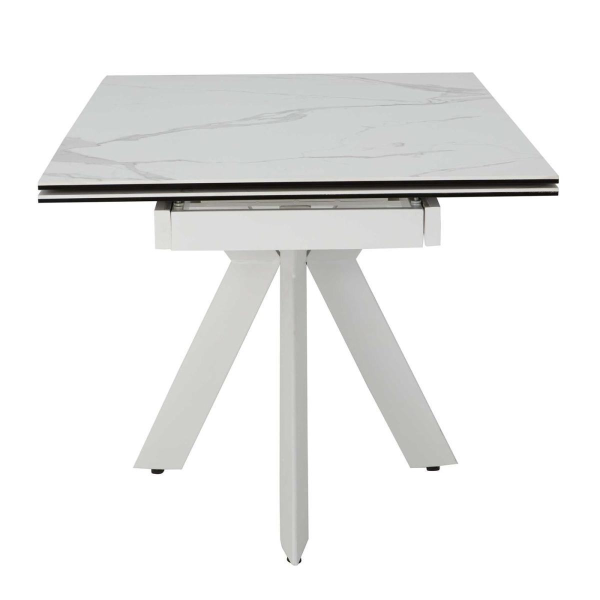 Salerno Extending Dining Table, Matte Staturio and White – image 5