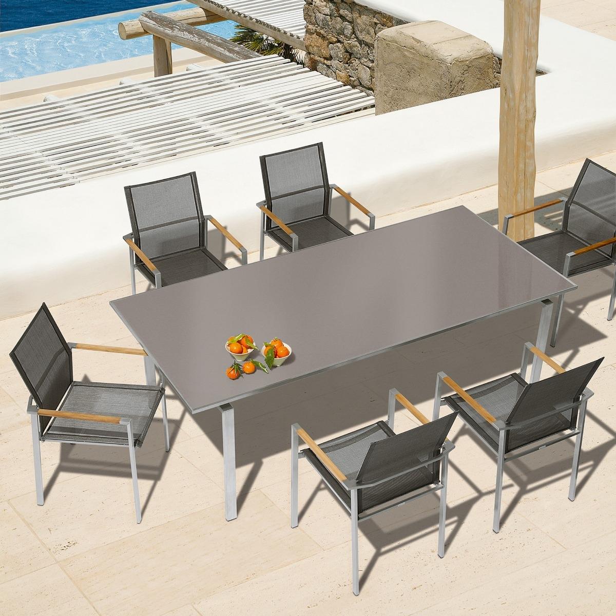 Barlow Tyrie Mercury 220cm Garden Dining Table, Grey Glass | Barker & Stonehouse – image 2
