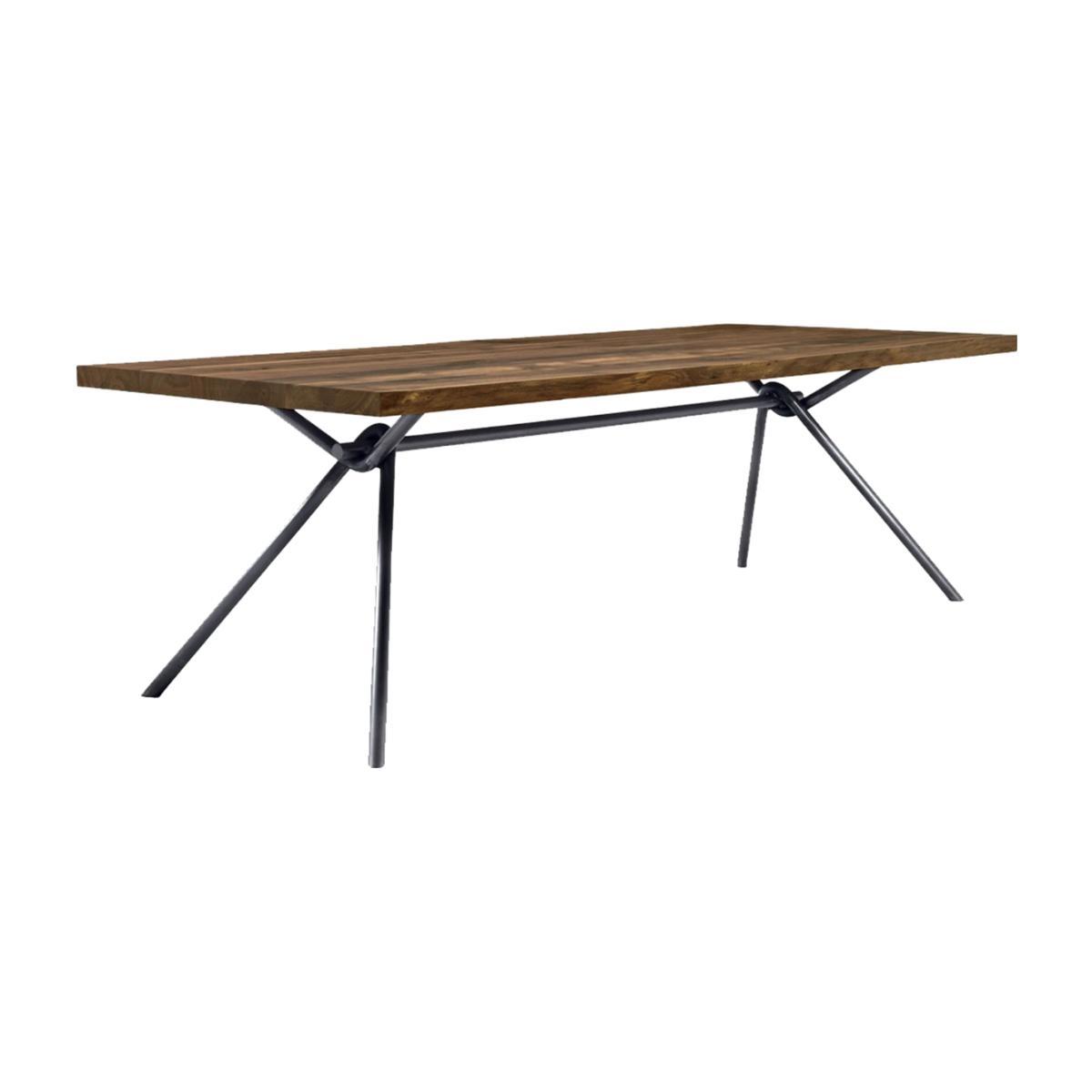 Riva 1920 Iron Light Square Dining Table, Walnut and Iron Dust