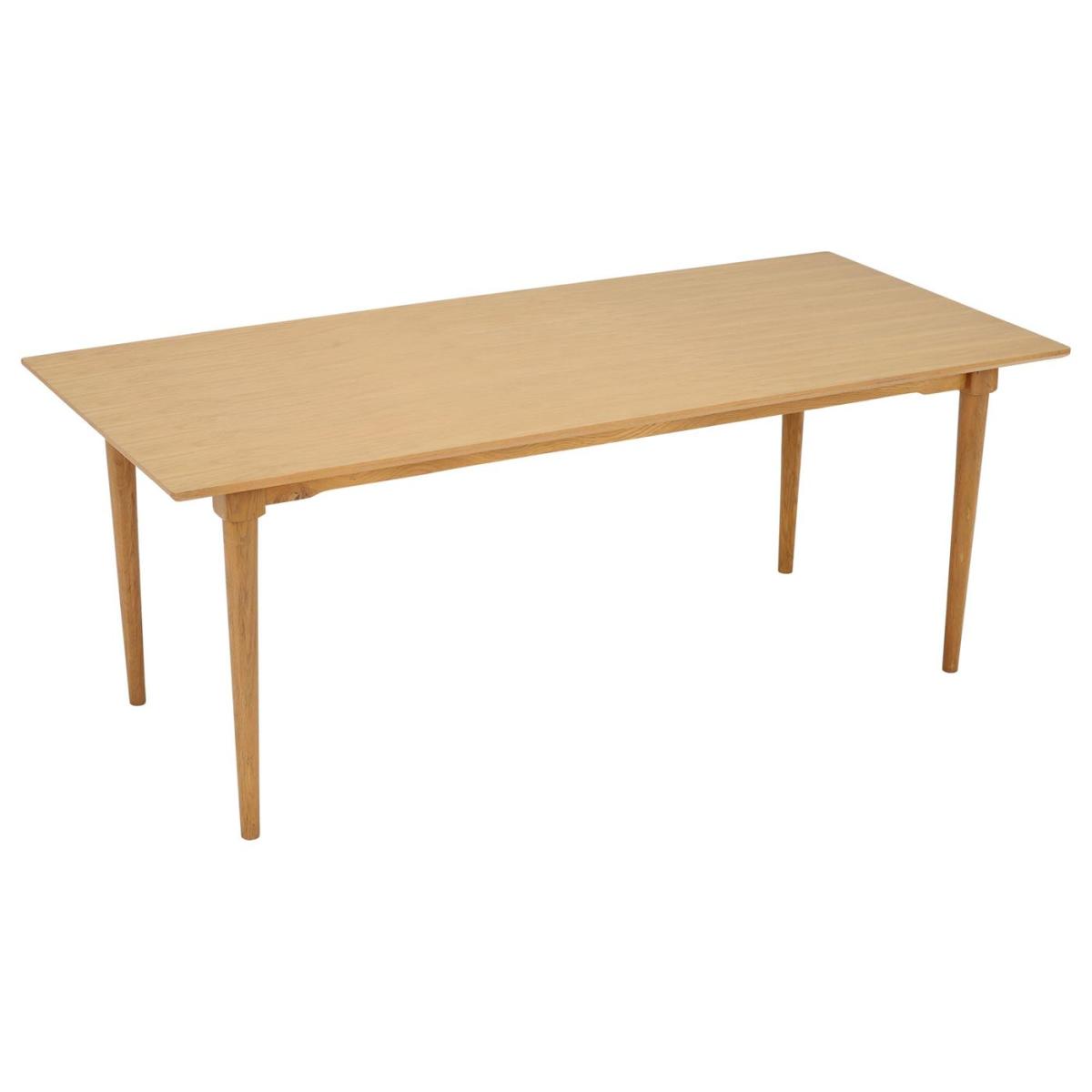 Hague 200cm Dining Table with 4 Hans Wishbone Dining Chairs, Cream Wood | Barker & Stonehouse – image 5