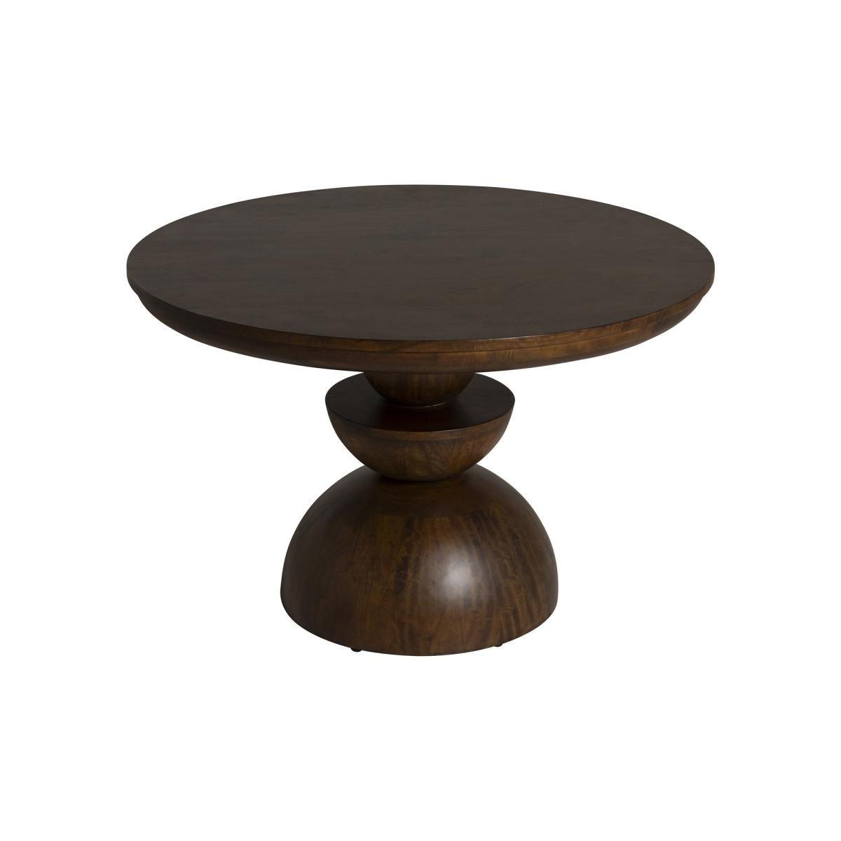 Domino Round Dining Table 120x120x76cm, Round, Brown | Barker & Stonehouse – image 2