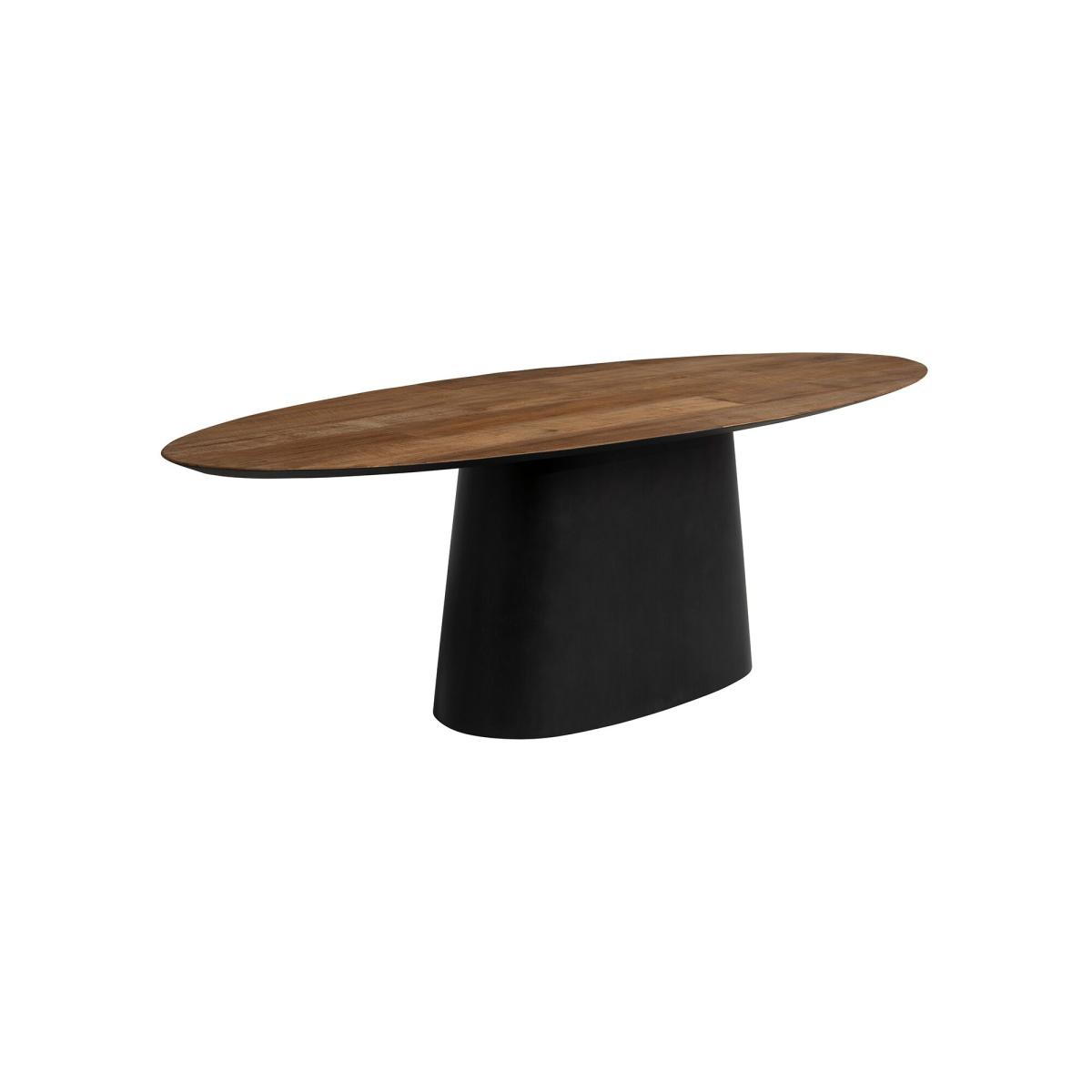 Syracuse Oval Dining Table, Round, Brown Wood | Barker & Stonehouse – image 6