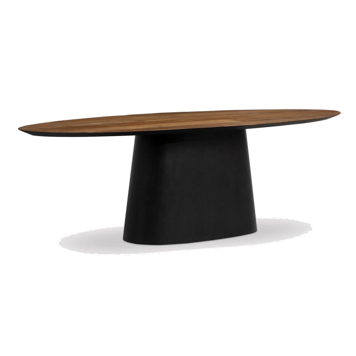 Syracuse Oval Dining Table, Round, Brown Wood | Barker & Stonehouse – image 1